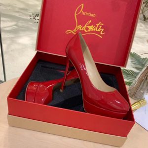 Christian Louboutin Dirditta 130mm Escarpins Cuir Verni Rouge