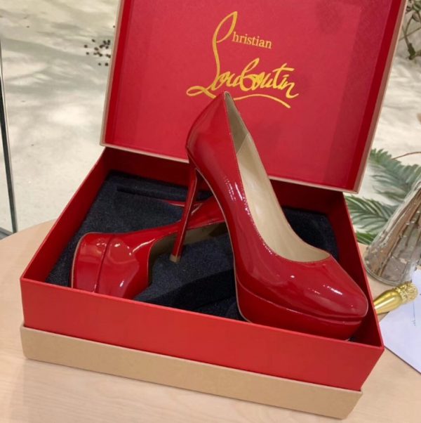 Christian Louboutin Dirditta 130mm Escarpins Cuir Verni Rouge