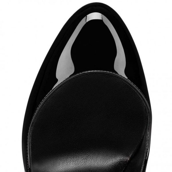 Christian Louboutin Dolly escarpins 85 mm en cuir de veau verni ultra noir – Image 4