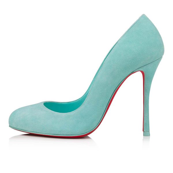 Christian Louboutin Dolly Escarpins 100mm Veau Suédé Bermuda Bleu – Image 2