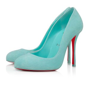Christian Louboutin Dolly Escarpins 100mm Veau Suédé Bermuda Bleu