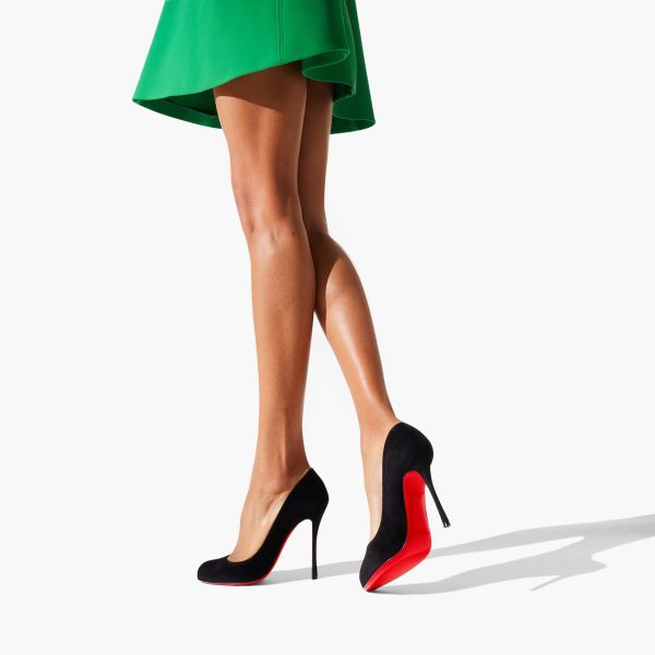Christian Louboutin Dolly Escarpins 100mm Veau Suédé Noir – Image 5