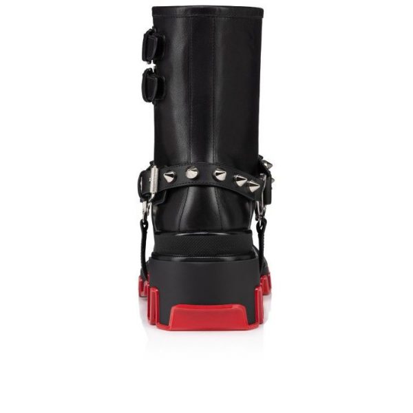 Christian Louboutin Dune Bike Bottines Basses Cuir Veau Noir – Image 2