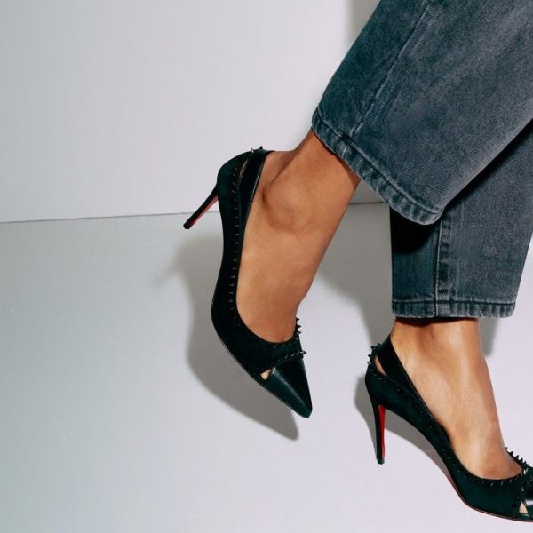 Christian Louboutin Duvette Spikes escarpins 85 mm en veau velours, cuir nappa et clous noirs – Image 5