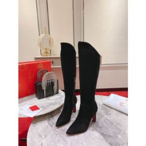 Christian Louboutin Eleonor Bottes à Talons Hauts 85mm en Daim Noir