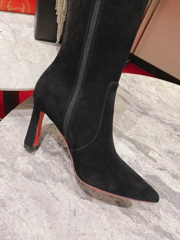 Christian Louboutin Eleonor Bottes à Talons Hauts 85mm en Daim Noir – Image 4
