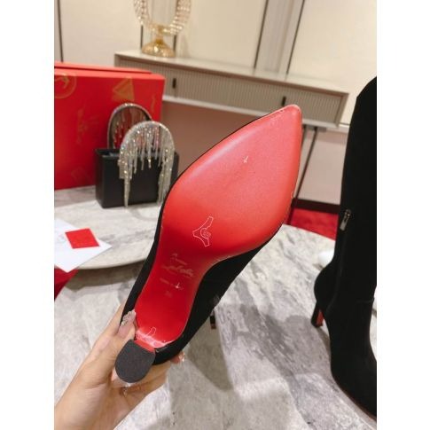 Christian Louboutin Eleonor Bottes à Talons Hauts 85mm en Daim Noir – Image 5