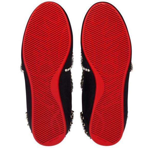 Christian Louboutin Baskets Eleonora Strass Satin Crêpe Noir – Image 5