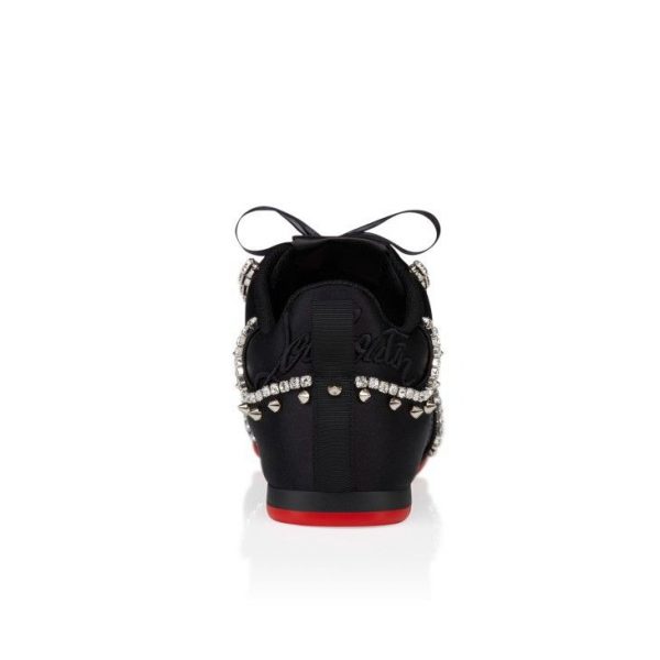 Christian Louboutin Baskets Eleonora Strass Satin Crêpe Noir – Image 2