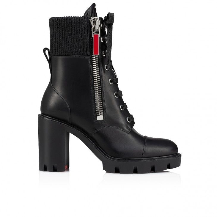 Christian Louboutin En Hiver Lug 70 Mm Bottines Basses en Cuir de Veau Noir – Image 2