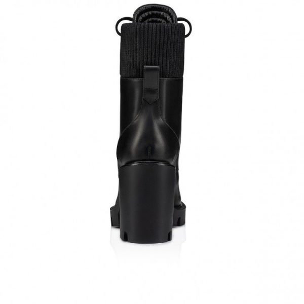 Christian Louboutin En Hiver Lug 70 Mm Bottines Basses en Cuir de Veau Noir – Image 3