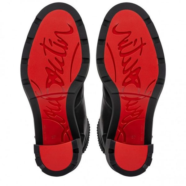 Christian Louboutin En Hiver Lug 70 Mm Bottines Basses en Cuir de Veau Noir – Image 4
