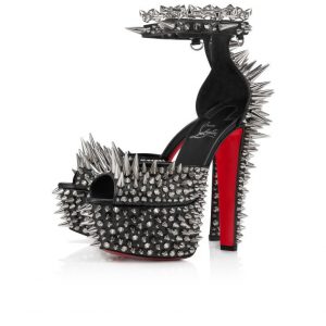 Christian Louboutin Estepic Sandal Alta 160 mm sandales à brides cuir nappa et clous noir