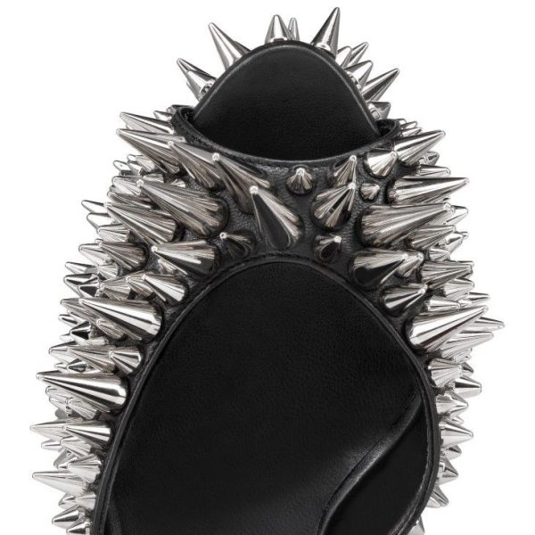 Christian Louboutin Estepic Sandal Alta 160 mm sandales à brides cuir nappa et clous noir – Image 2