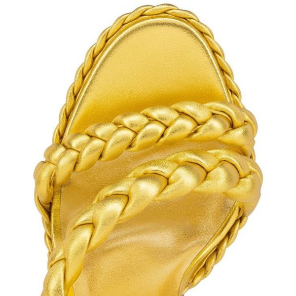 Christian Louboutin Fatima 120 Mm Sandales en Cuir Nappa Iridescent Or – Image 4