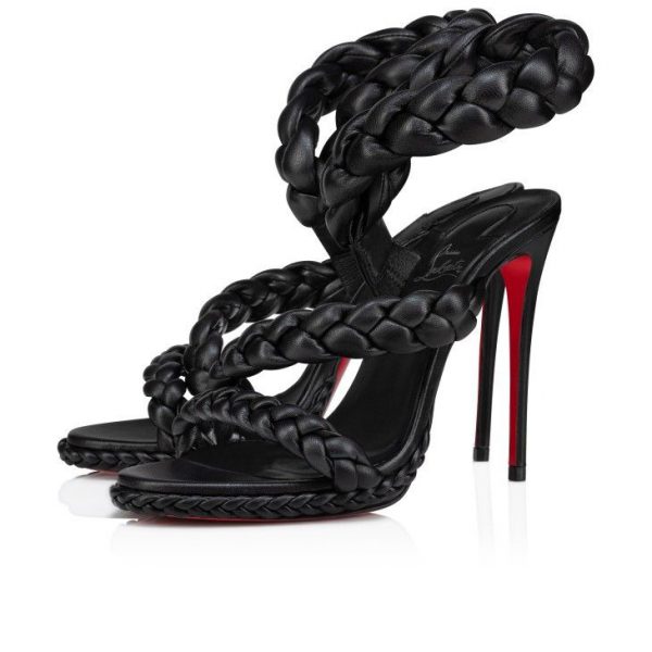Christian Louboutin Fatima 120 mm Sandales Cuir Nappa Noir