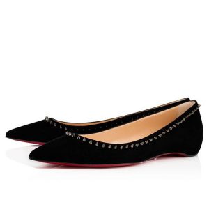 Christian Louboutin Ballerines plates Anjalina black/black gun daim