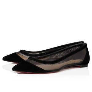 Christian Louboutin Ballerines plates Galativi Version noir veau velours