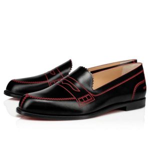 Christian Louboutin Ballerines plates Mocalaureat black/loubi cuir