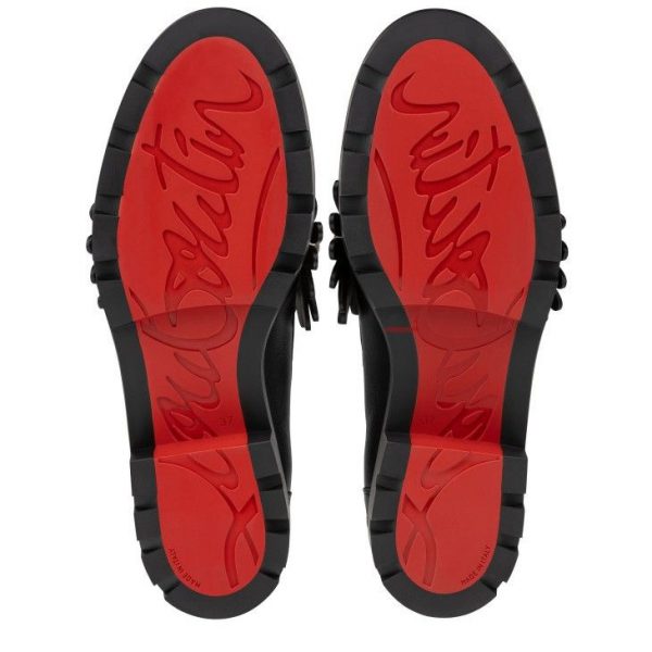 Christian Louboutin Mocassins Flora en cuir nappa et daim noir – Image 4