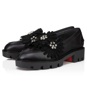 Christian Louboutin Mocassins Flora en cuir nappa et daim noir