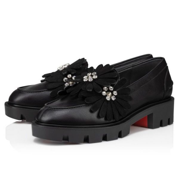 Christian Louboutin Mocassins Flora en cuir nappa et daim noir