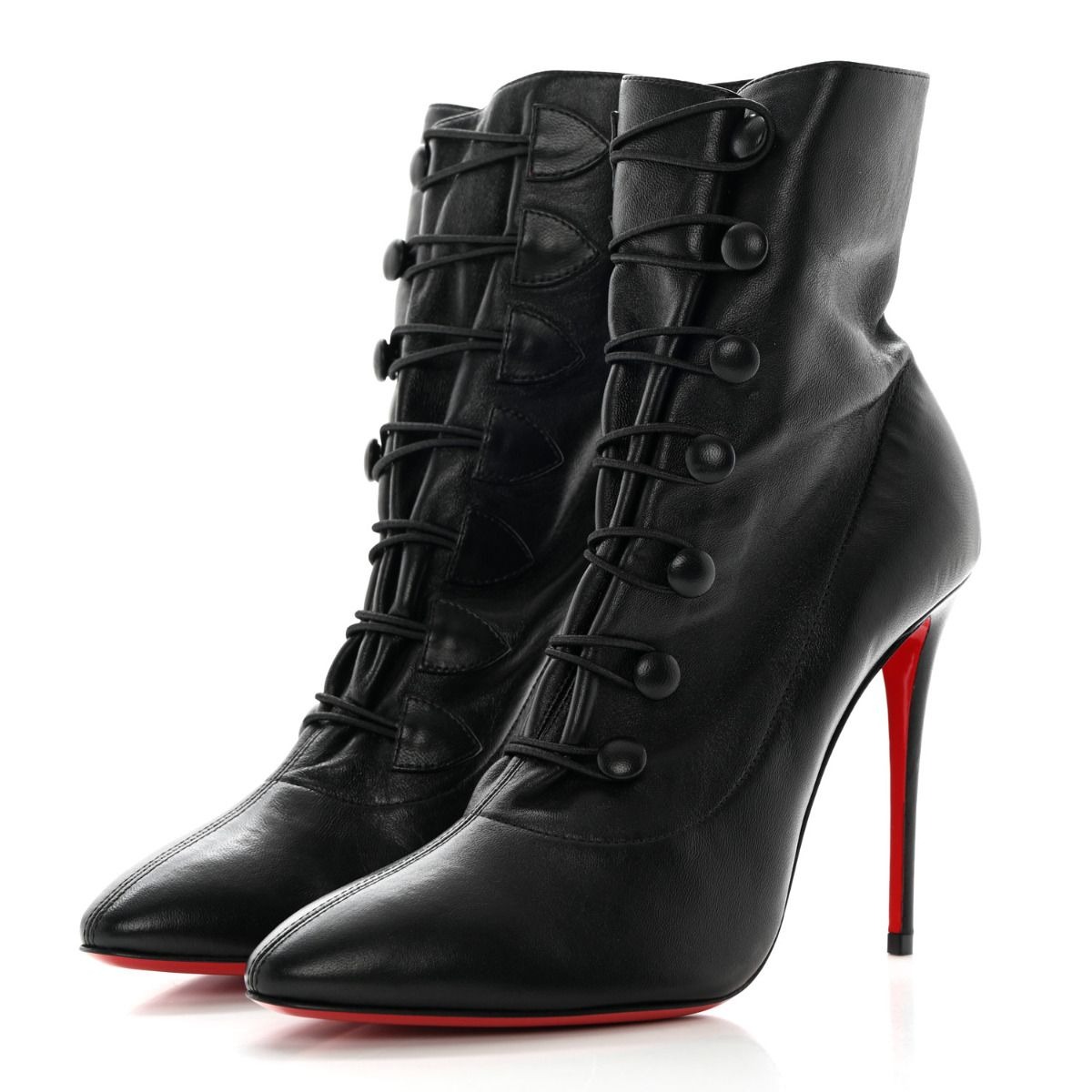 Christian Louboutin French Tutu Bottines Bouton 100 mm Cuir Noir