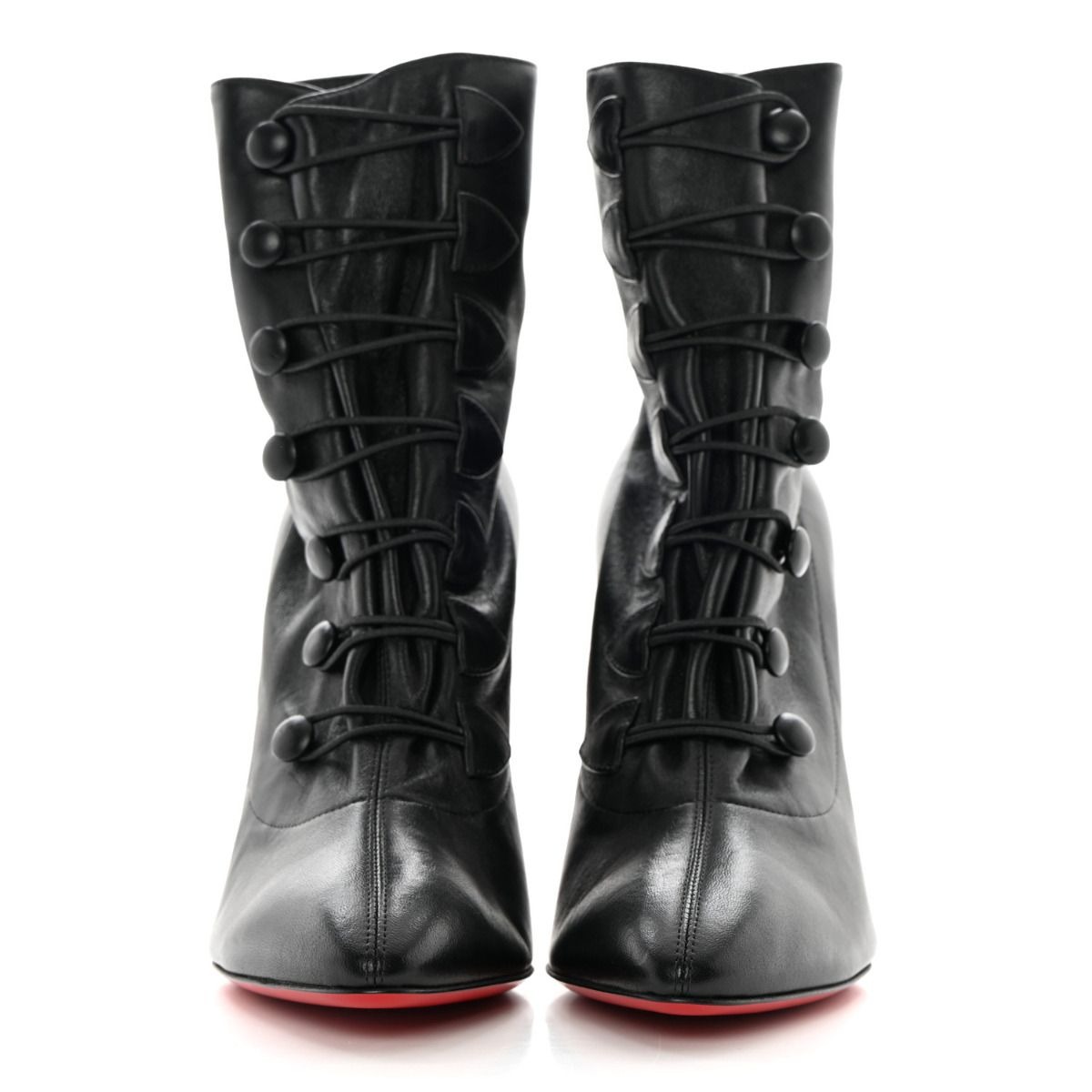 Christian Louboutin French Tutu Bottines Bouton 100 mm Cuir Noir – Image 2
