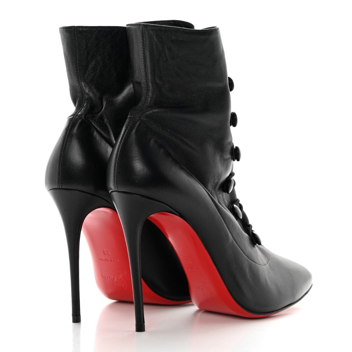 Christian Louboutin French Tutu Bottines Bouton 100 mm Cuir Noir – Image 3