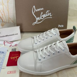 Christian Louboutin Baskets Femme Fun Louis Junior Hommes Cuir de veau Blanc