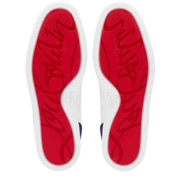 Christian Louboutin Fun Louis Junior Baskets Femme en Cuir de Veau Lisse Blanc Violet – Image 5