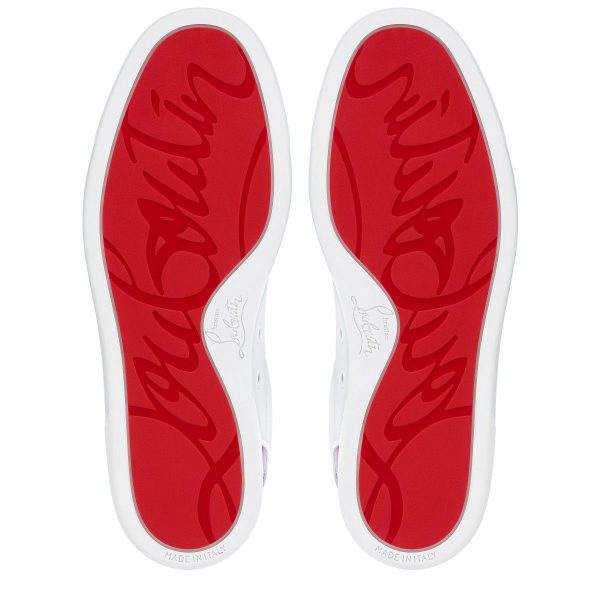 Christian Louboutin Fun Vieira Baskets Basses en Cuir de Veau Blanc – Image 3