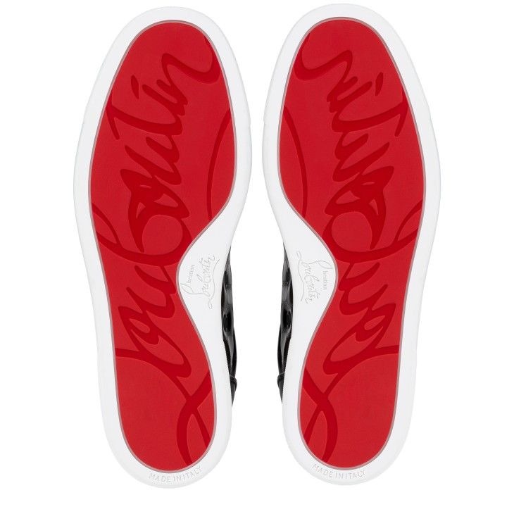 Christian Louboutin Fun Vieira Orlato Baskets en Cuir de Veau Gaufré Alligator Noir – Image 3