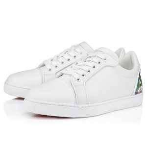 Christian Louboutin Fun Vieira Baskets en Cuir de Veau et Caoutchouc Blanc