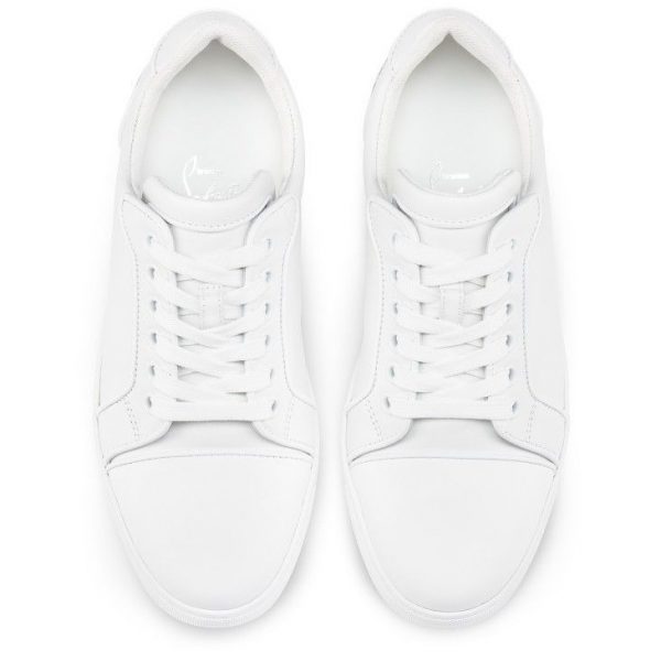 Christian Louboutin Fun Vieira Baskets en Cuir de Veau et Caoutchouc Blanc – Image 2