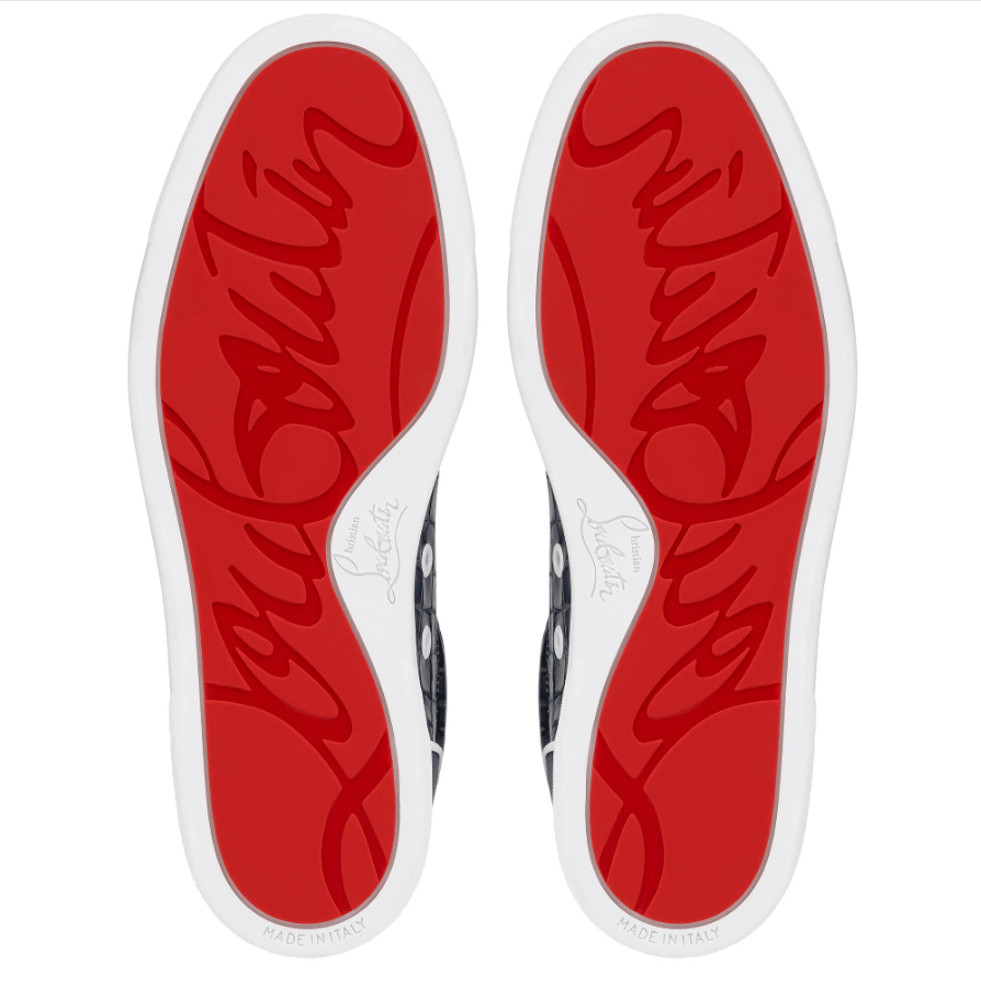 Christian Louboutin Fun Vieira Baskets en Cuir de Veau avec Motif Alligator Bleu – Image 4