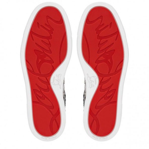 Christian Louboutin Fun Vieira Baskets Femme en Cuir de Veau Gaufré Amazonia et Cuir Nappa Multicolore – Image 5