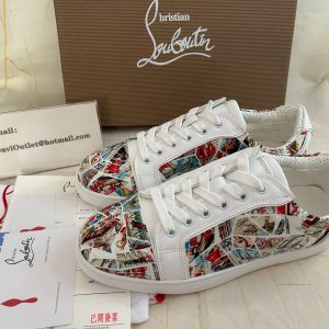 Christian Louboutin Baskets Fun Vieira Cuir verni imprimé Comics Multicolore