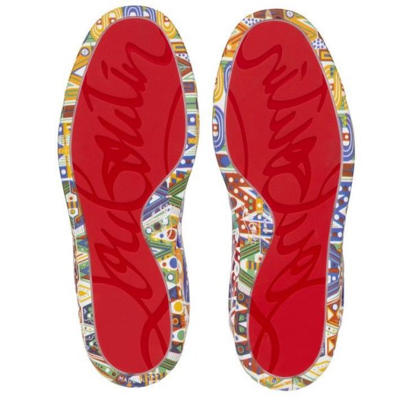 Christian Louboutin Fun Vieira Baskets Femme en Cuir de Veau Imprimé Wamims – Image 4