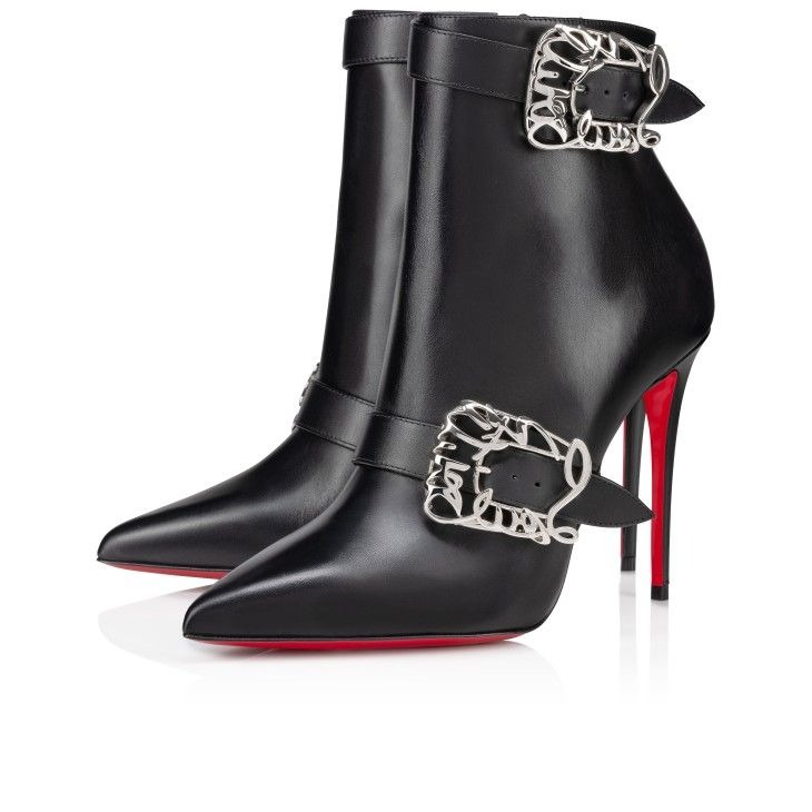 Christian Louboutin Giddylina Booty 100 mm Bottines Basses Cuir Veau Noir