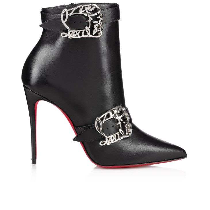 Christian Louboutin Giddylina Booty 100 mm Bottines Basses Cuir Veau Noir – Image 3