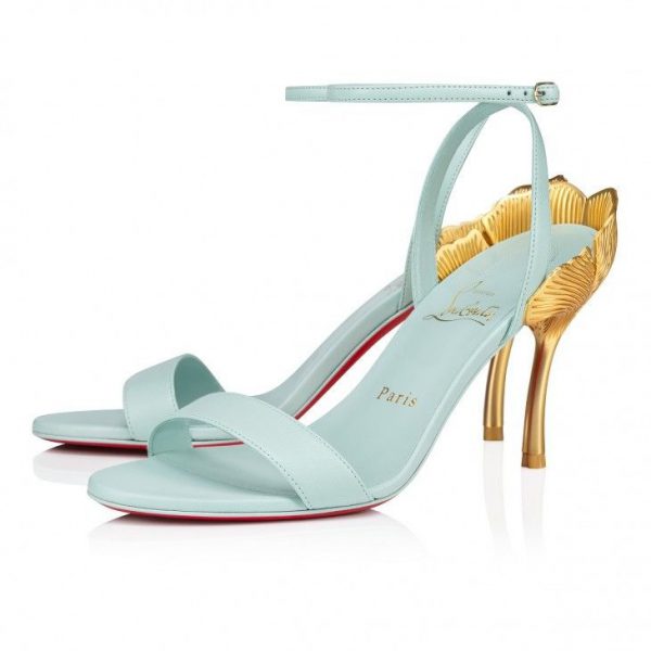 Sandales à lanières Christian Louboutin Ginko Girl 85 mm, cuir nappa Iceberg