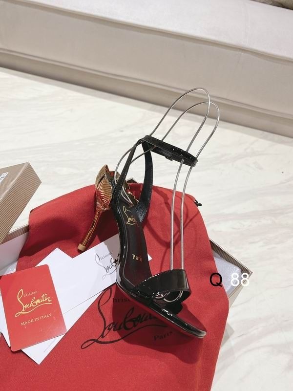 Christian Louboutin Ginko Girl Sandales à Lanières 85mm Cuir Verni Noir – Image 2