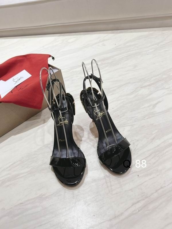 Christian Louboutin Ginko Girl Sandales à Lanières 85mm Cuir Verni Noir – Image 4