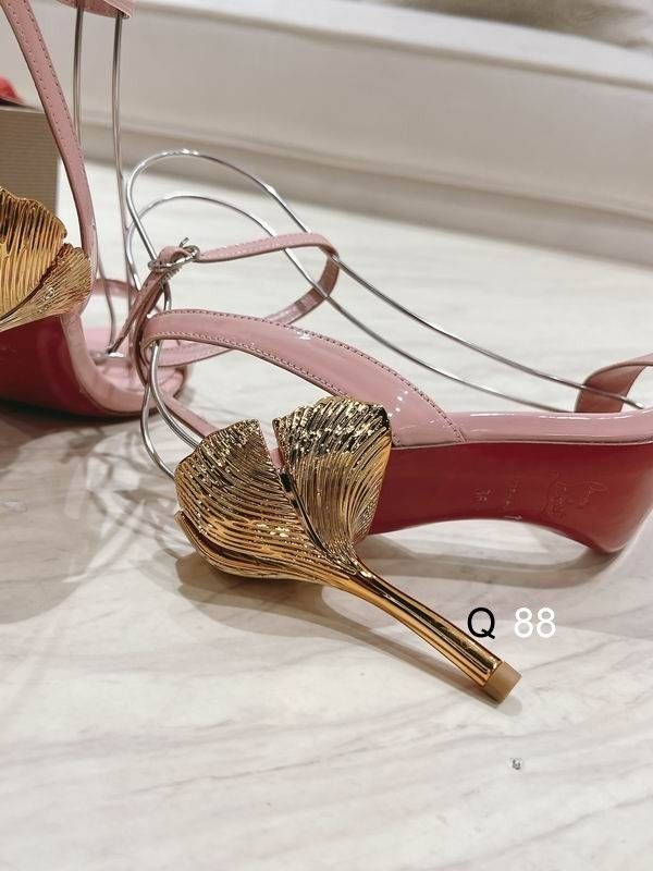 Christian Louboutin Ginko Girl Sandales à Lanières 85mm Cuir Verni Rose – Image 2