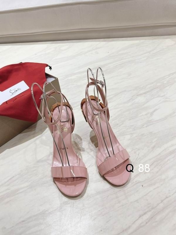Christian Louboutin Ginko Girl Sandales à Lanières 85mm Cuir Verni Rose – Image 3