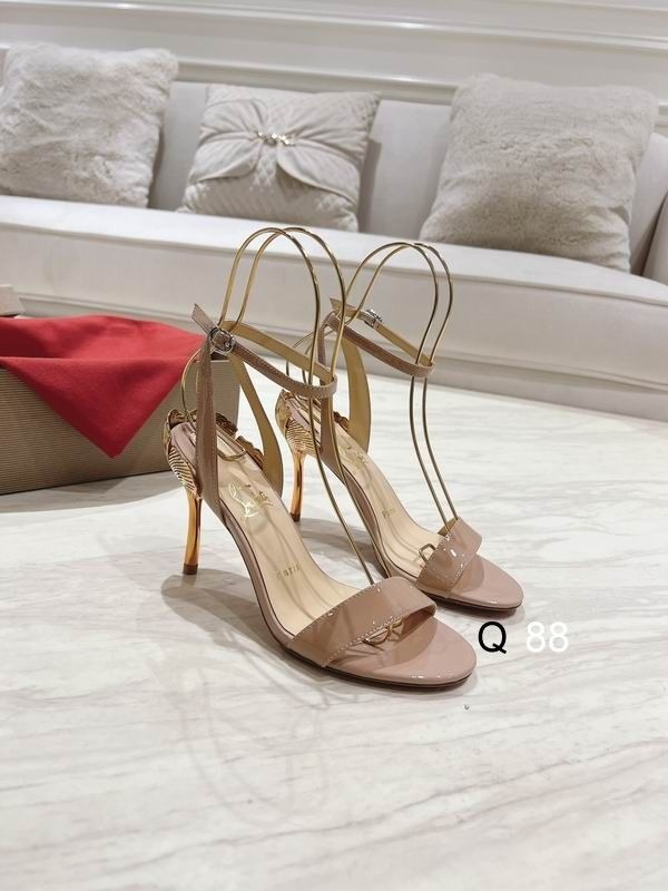 Christian Louboutin Ginko Girl Sandales à Lanières 85mm Cuir Verni Poudre