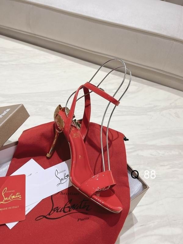 Christian Louboutin Ginko Girl Sandales à Lanières 85mm Cuir Verni Rouge – Image 2