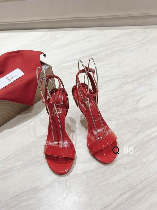 Christian Louboutin Ginko Girl Sandales à Lanières 85mm Cuir Verni Rouge – Image 4