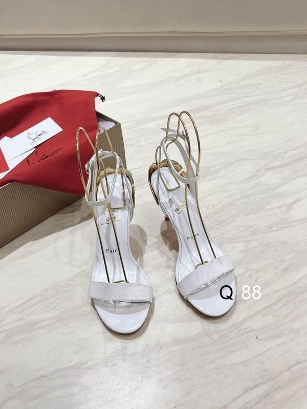 Christian Louboutin Ginko Girl Sandales à Lanières 85mm Cuir Verni Blanc – Image 4